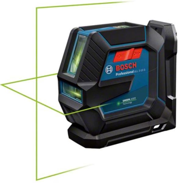 Linjalaser Bosch GLL 2-15/LB10 vihreä, paristoilla
